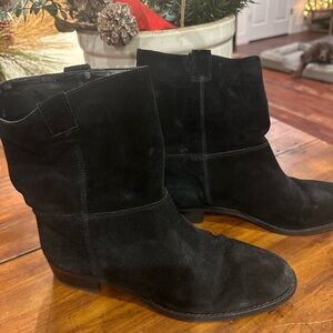 J Crew Black Suede Ankle Boots